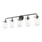 Z-Lite Delaney 5 Light Vanity, Matte Black & Clear 471-5V-MB - alternate 1